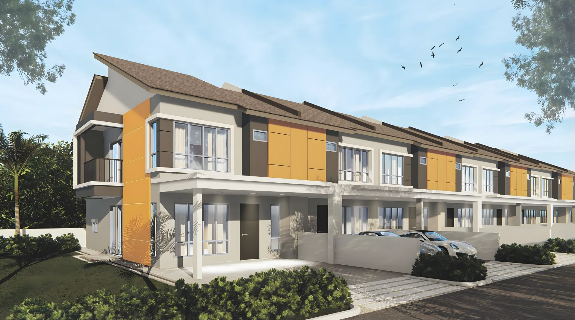 Artist's impression of the Ixora Garden double-storey terrace homes at Sari Alamanda 4